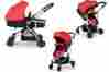 0084000910129 Urbini Baby Stroller Infant Buggy 2in1 Reversible Seat Red Light Carriage Bassinet 40009 10129