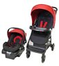 01292ccrd Safety Smooth Ride Deluxe Travel System Cherry Red