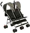 05268 Umbrella Stroller Double Black White Plaid Lightweight Frame 691171805268