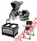 08079095230070 Chicco Bravo Trio Travel System With Playard And Highchair In Rainfall
