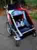 10100930 Cougar Chariot 2 Red Jogger Double Seat Stroller With Bike Attachment