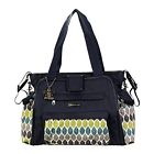 2994-navyfeathers 2994navyfeathers Kalencom Nylon Coated Nola Tote Navy Feathers New 088161574998