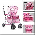 Ghj7656 42 Joovy Tandem Doll Stroller Pink Dot Two Position Front Seat
