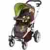490-brn Mia Moda Baby Infant Unisex Folding Stroller Lock Swivel Wheels Reclines Brown