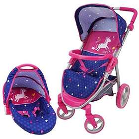 509 Crew 894897000368 Unicorn 2-in-1 Doll Travel System - Converting Car Seat And Stroller K