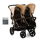 512166 Hauck Roadster Duo Slx Double Twin Four Wheel Pushchair Almond