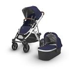 817609017243 Uppababy Vista Stroller Indigo-silver-leather