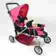 9668a The New York Doll Collection Pink Triple Stroller Fits 18 Inch Dolls 086138103424