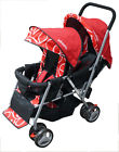 Ad003-red Adelina Designer Double Stroller Red