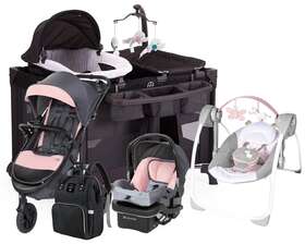 12202f Baby Trend Newborn Girl Stroller With Car Seat Playard Diaper Bag Swing Travel Combo