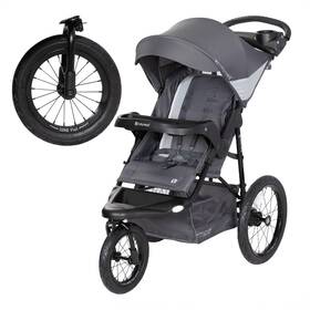Baby Trend Jg94f01f-u-b Zero Flat Jogger Stroller With Canopy And Led Lights Grey Used
