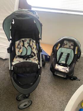 Baby Trend Ts06e14a-u-a Blue Stroller With Car Seat Combo Used