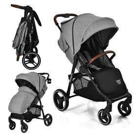 Bc10019gr Babyjoy Baby Stroller Pushchair High Landscape With Expandable Canopy And Footmuff
