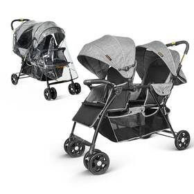 Besrey 665415357615 Foldable Double Stroller Lightweight Tandem With Free Rain Cover