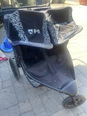 U231950 Bob Revolution Flex 3.0 Duallie Double Jogging Stroller - Lunar Black Brand New