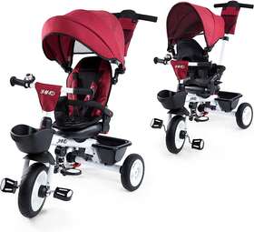 Booway 744110277272 Baby Trike 6-in-1 Kids Stroller Tricycle With Adjustable Push Handle Re