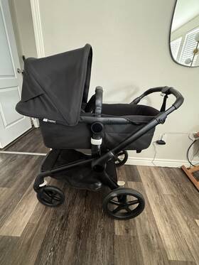 Bugaboo 100051042 Fox 5 Stroller Black Rain Cover Adjustable Handles Five-point Harness