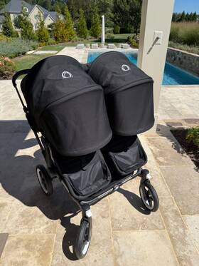 Bugaboo 717447439172 Donkey 5 Duo Black Complete Single To Double Side-by-side Stroller