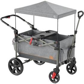 Busy Bee 844093008471 Foldable Wagon Stroller For 2 Kids Push Pull Collapsible With Adj