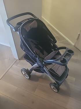 00079632920070 Chicco Bravo 3-in-1 Trio Travel System Camden/black Quick-fold Stroller With