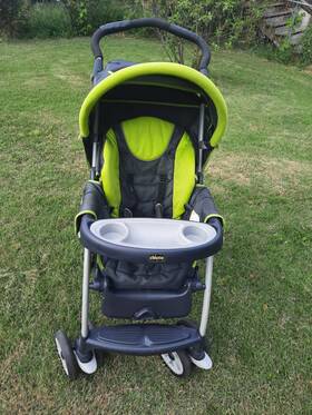 Chicco 049796602715 Cortina Stroller Used Adventure Travel Reclined One Hand Fold Lg Storage