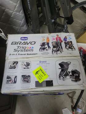 Chicco 049796612059 Bravo 3-in-1 Trio Travel System Quick-fold Stroller With Keyfit 30