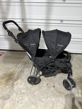 Bb5638blk Costway Baby Joy Double Foldable Stroller Tandem Adjustable Black