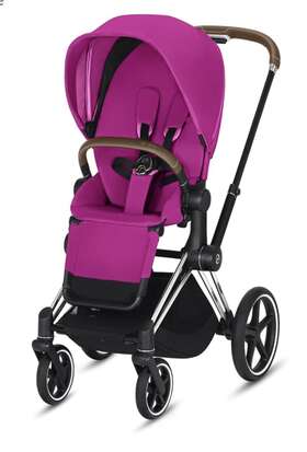 519003309 Cybex Platinum Priam Complete Stroller Fancy Pink With Chrome/brown Frame New