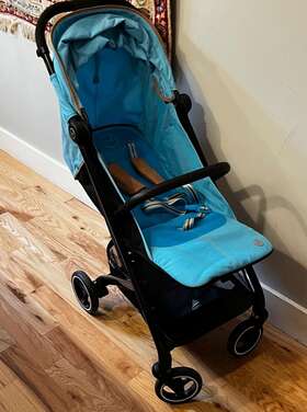 522001717 Cybex Beezy 2 Lightweight Travel Stroller Beach Blue Msrp 349