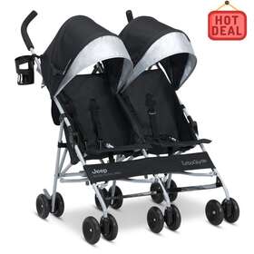 11650-001 Delta Children Turboglyde Side By Double Stroller Black Freeship