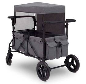 990139622 Delta Children Jeep Deluxe Wrangler Stroller Wagon Accessories Gray 2 Seater