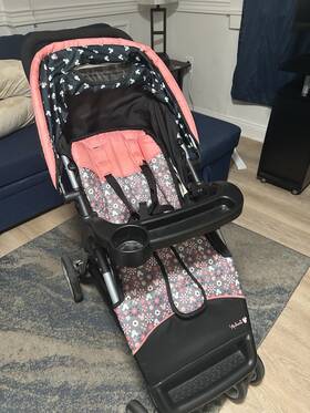 Disney Tr382gaf Baby Minnie Mouse Simple Fold Lx Travel System Stroller Only Please Read