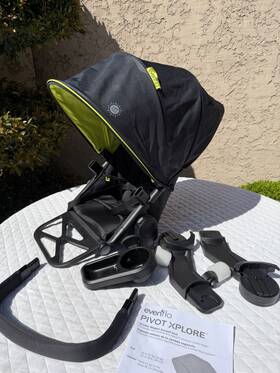 Evenflo 313100560511 Pivot Xplore Stroller Wagon Second Seat Wayfarer Black Clean With Attachments