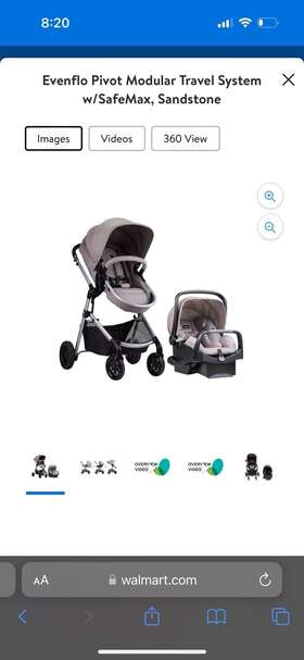 56041990 Evenflo Pivot Travel System - Gray