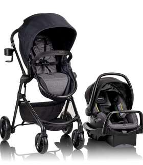 56071990az Evenflo Pivot Modular Travel System And Safemax Car Seat - Casual Gray