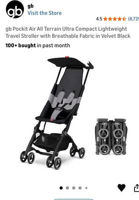 Gb 619000215 Pockit All-terrain Ultra Compact Lightweight Travel Stroller - Velvet Black
