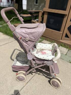 Graco 1w99pma Vintage 1989 Stroller Pink/white Floral Folding Canopy Basket
