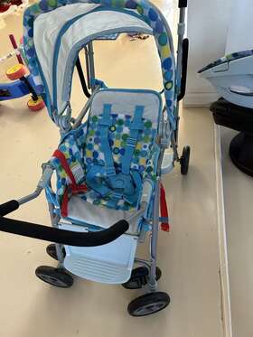 Joovy 313055698611 Toy Caboose Doll Stroller Car Seat Accessory Blue Dot Joovy 313055698611 Toy Caboose Doll Stroller Car Seat Accessory Blue Dot