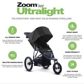 Joovy 8367 Zoom360 Ultralight Jogging Stroller Featuring High Child Seat Shock-ab