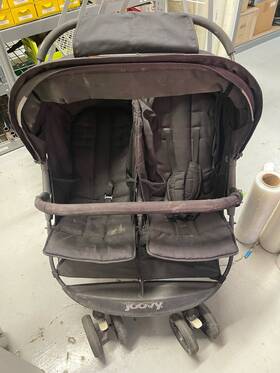 Joovy 877408003779 Scooter X2 Double Stroller Gray Easy Fold Tray