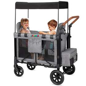 Joymor 711181105919 Folding Stroller Wagon With Face To High Double Seat And Canopy For 2 Kids