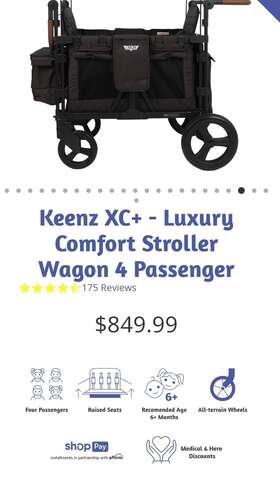Keenz 859801006526 Xc Plus 4 Child Luxury Stroller Wagon With Mesh Canopy And Sides Used