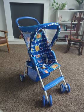 Kolcraft 36302l Vintage Lil Stroller Infant Toddler Foldable 1999 Bears Blue Clean Y2k