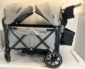Lk50030 Larktale Caravan Quad Stroller 4-seater Wagon 214 Lb Capacity Gray -damaged