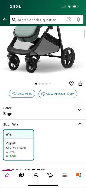 Mp-62901-01 Mompush Wiz 2-in-1 Full Size Stroller - Sage