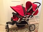 G79red Powertwin Jane Jogging Red. Double Baby Inline Stroller. Twin Toddler