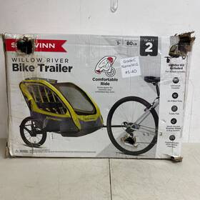 13-sc407-u-c Schwinn Willow River Double Bike Trailer And Stroller Kit Yellow Comfortable Ride