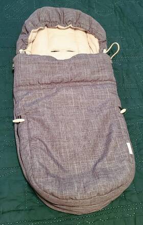 Nb-6mo Stokke 816559117799 Sleeping Bag Scoot Soft Footmuff In Gray And Beige Adjustable