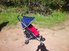 Triumph Navy Blue Maclaren Single Seat Umbrella Red Stroller