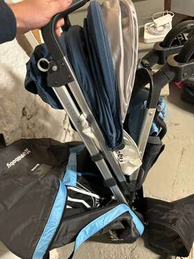 Uppababy 810030094081 Used - G-luxe Stroller Blue/gray With Travel Bag